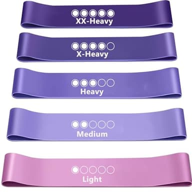 FOLAI Widerstandsbänder [5er Set] Fitnessband mit Übungsanleitung auf Deutsch & Tragebeutel Resistance Bands Gymnastikband für Muskelaufbau Pilates Yoga