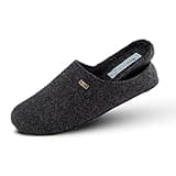 Biosoft Filz Hausschuhe Herren 42 Mister Cosy schwarz/anthrazit| Geschlossene Pantoffeln mit Fußbett und rutschfester Gummisohle | Bequeme Hauspuschen für Herren und Senioren