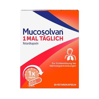 Mucosolvan® 1mal täglich Retardkapseln | 20 Stück| Hustenlöser bei Husten, festsitzendem Schleim & Bronchitis | Mit Ambroxol für schnelle Hustenlinderung | wirkt über den ganzen Tag
