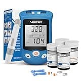 sinocare Safe AQ UG Blutzucker- und Harnsäure-Messgerät mit 50 Blutzuckerteststreifen und 50 Harnsäureteststreifen mg/dL, Eine Maschine mit doppeltem Verwendungszweck.