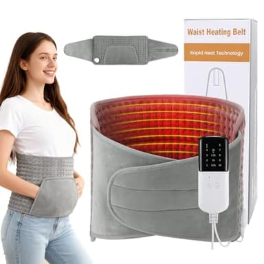 Heizkissen, Elektrische Wärmekissen mit Abschaltautomatik und Handwärmer, 10 Heizstufen, 4 Timer-Einstellungen Wärmegürtel Rücken mit Überhitzungsschutz, Maschinenwaschbar für Rücken Lende Bauch Füße