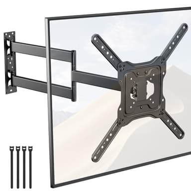 TV Wandhalterung mit 728 mm langem Schwenkarm, für 23–65 Zoll Fernseher, neigbar & drehbar, VESA 400x400, belastbar bis 35 kg, für LCD, LED, OLED
