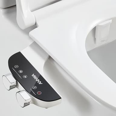 ANNWA Bidet Aufsatz für Toilette, Cold/Heiß Water Bidet Dusch-WC,mit Einziehbare selbstreinigende Doppeldüsen,Wasserstrahl regulierbar,WC-Aufsatz,Front- und Heckreinigung,Po-Dusche,TT18NA