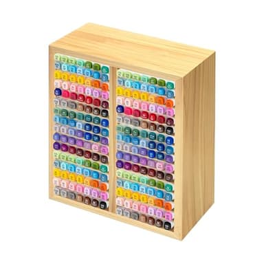 PROLEE Marker-Aufbewahrungs-Organizer für 224 Marker, Alkohol-Marker-Halter aus Holz mit 32 Fächern, Marker, Stifte, Bleistifte, Kunstbedarf, Aufbewahrungsregal für Schreibtisch, Zuhause