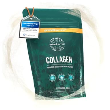 Primal Harvest Collagen Pulver Hochwertiges hydrolysiertes Kollagenpulver Typ I & III – 300 g – Geschmacksneutral – Kollagenpeptide