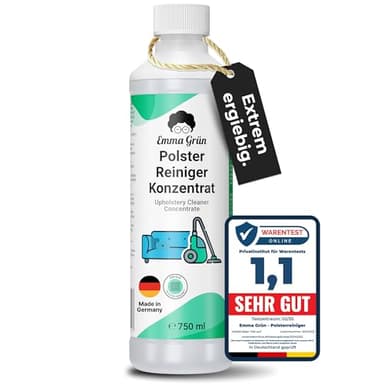 Emma Grün® Teppichreiniger & Polsterreiniger Konzentrat 750ml - Waschsauger Reinigungsmittel für Teppiche, Sofas & Textilien - Reinigungsmittel Nasssauger - Wirksame Polster Reinigung Made in Germany