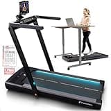 Sportstech sTread Fold Smartes Mini Laufband klappbar - Deutsche Qualitätsmarke - mit App Funktion - Fitness Treadmill bis 12 km/h & Walking Pad bis 6 km/h für Zuhause - 360° Tablet Holder