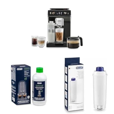 De'Longhi Eletta Explore Cold Brew ECAM452.67.G Kaffeevollautomat mit LatteCrema Milchsystem + Original EcoDecalk DLSC 500 Entkalker Wasserfilter DLSC002