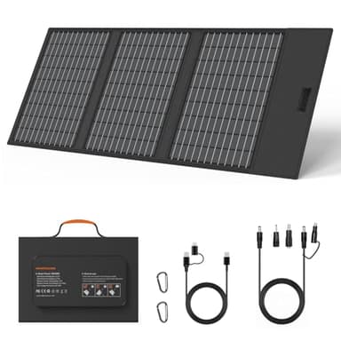 MHPOWOS 45W 18V Tragbares Solarpanel-Ladegerät mit USB-C, USB-A und DC-Ausgängen, IP67 Wasserdichte Faltbare Solarpanels mit Verstellbarem Ständer, Mini-Ladegerät für Smartphones, Wandern, Outdoor
