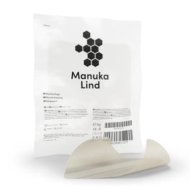 ManukaLind 1x Wundauflage mit Manuka-Honig MGO 514+ - Hohe Atmungsaktivität durch feine Poren - Kein Verkleben mit der Wunde - Sanfter Verbandswechsel