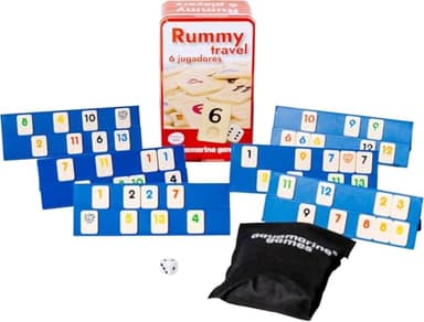 Aquamarine Games - Rummy travel 6 Spieler, Mehrfarbig (DO004)
