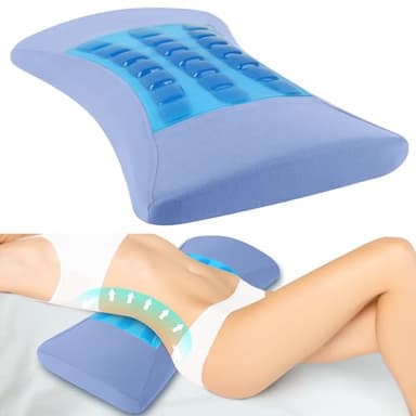 Hypuno Orthopädisches Lendenkissen mit kühlender Gel-Schicht Ergonomische Rücken- & Lordosenstütze aus Memory-Schaum für Bett & Sofa–Entlastung im unteren Rücken