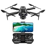 Drohne mit Kamera,Drohne mit Kamera 4K für Kinder Bürstenloser Motor 2 Akkus Lange Flugzeit Drohne mit Kamera Erwachsene Follow Me, unter 249g-Schwarz