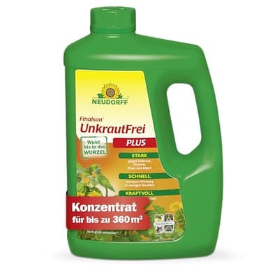 Neudorff Finalsan UnkrautFrei Plus Konzentrat, kraftvoller Unkrautvernichter, der bis in die Wurzel wirkt. Schnell wirkender Unkraut Entferner 1x 2 Liter