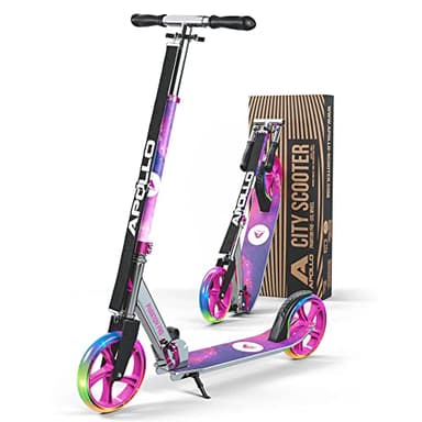 Apollo Phantom Pro City Scooter - XXL-Räder, faltbar, höhenverstellbar, Tretroller für Erwachsene, Kinder und Jugendliche, kompakter City-Roller