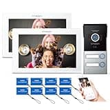TMEZON WLAN IP Video Türsprechanlage 2-familienhaus,7 Zoll IP Touchscreen Monitor mit 1080P Türklingel,APP/Swipe Card Unlock,Snapshot/Aufnahme,2-Wege-Audio,Bewegungsmeldung,2 Draht Technik