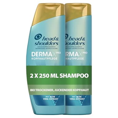 Head & Shoulders DERMAXPRO Beruhigendes Anti-Schuppen Shampoo 2x250 ml Kopfhautpflege bei trockener, juckender Kopfhaut (verbunden mit Schuppen) – Mit Kaktus-Extrakt, aktiver Aloe & Vitamin E