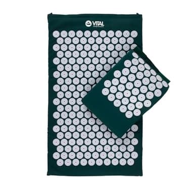 Bodhi VITAL Akupressurmatten-Set | Massagematte & Kissen inkl. Tasche | Nadelkissen zur Selbstmassage | Entspannungsmatte gegen Nacken und Rückenschmerzen | Fakirmatte für zu Hause | petrol