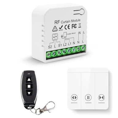 Funk Rolladensteuerung Nachrüstset, Tedeligo Bis 100m Reichweite Funk Schalter für Rolladen Jalousien Markisen Bestehend leichte Montage, 2200W Weiß