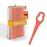 BEOS® 100 x Premium Ersatzmesser-Set für Einhell, Bosch, CMI Rasentrimmer – Kunststoffmesser kompatibel mit Trimmer Einhell GE-CT 18 LI, GE-CT 18 LI Kit, Bosch ART26 Accutrim, CMI C-ART-10, 8/17