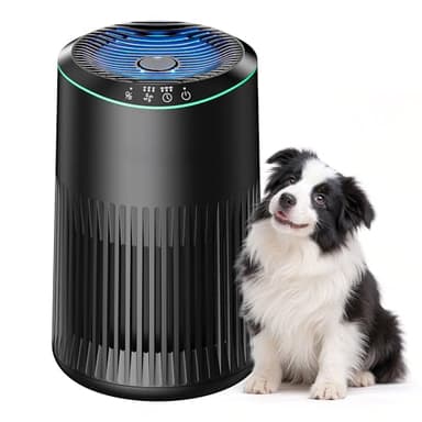 Operan Luftreiniger Allergiker für Zuhause Schlafzimmer Büro, HEPA Luftfilter Raucherzimmer für Rauch Haustier Schuppen Gerüche bis zu 0,3 µm, Schlafmodus Blaues Umgebungslicht mit Duftschwamm, Black