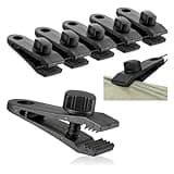 com-four® 6x Zeltplanenklemmen - Tarp Clips für Zelte, Banner, Segel, Markisen und Abdeckplanen - Markisenklemmen zum Abspannen - flexible Planenspanner (schwarz - Klemmen - 6 Stück)