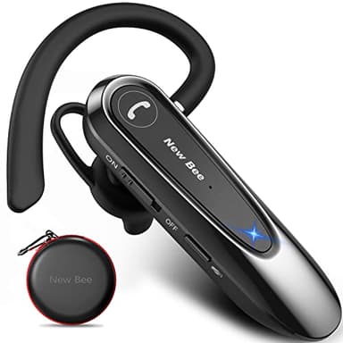 New Bee Bluetooth Headset Wireless Freisprech Telefon mit Dual Mic V5.0 Freisprech-Bluetooth-Ohrhörer mit 20 Stunden Sprechzeit Mic Mute Zwei-Geräte-Verbindung für iPhone, Android und Laptop
