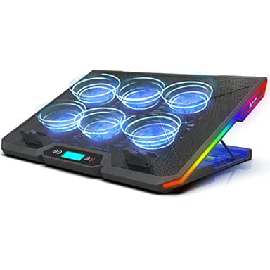 KLIM Glacier Laptop Kühler - Fans Laptops Kühler Stand mit RGB-Hintergrundbeleuchtung - 11" - 17" - Gaming Laptop Lüfter - USB Powered - Stabil und leise - Für PC, Mac, Xbox One, PS4