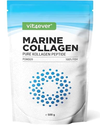 Marine Kollagen Pulver 500 g - Bioaktive Collagen Peptide - Premium Fischkollagen Hydrolysat - Perfekte Löslichkeit - Geschmacksneutral & Hochdosiert - Marine Collagen Peptide