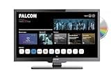 Falcon 19 Zoll WebOS SMART TV WLAN Camping Fernseh, 12V/24V/240V Fernseher mit DVD Player integriert und Receiver, Bluetooth 5.0, Sprachsteuerung, Appsteuerung, Streaming IPTV Netflix YouTube DAZN