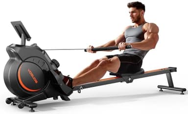 YOSUDA Upgrade Rudergerät für Zuhause, 16-stufiges HIGH-Power Magnetwiderstand (bis 40kg), APP & Bluetooth für Interaktive Workouts, Geräuschlos, Bis 160 kg, Platzsparend faltbar, Rowing Machine