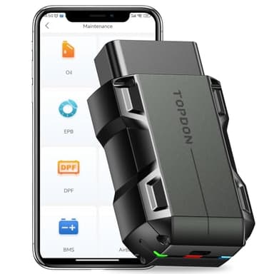 TOPDON Topscan OBD2 Diagnosegerät, Bluetooth OBDII Diagnosewerkzeug für All System, KI-Assistent, Bidirektionale Kontrolle/Aktive Test, für iPhone & Android All Systeme 1 Jahr Gratis