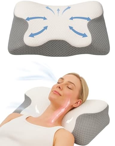 Ergo Dream® Orthopädisches Nackenkissen – Memory Foam Kissen für Rücken- & Seitenschläfer, ergonomisches Kopfkissen gegen Nackenschmerzen, atmungsaktiv & Oeko-TEX Zertifiziert