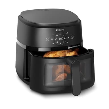 Philips Airfryer 2000 Series – Standard 6.2L Heißluftfritteuse mit Sichtfenster, RapidAir Technologie, 90% weniger Fett, leicht zu Reinigen, Touchscreen, energie- & platzsparend (NA230/00)
