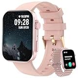 BRIBEJAT Smartwatch Damen mit Telefonfunktion, 2,01 Zoll Touchscreen, 110+ Sportmodi, Fitnessuhr mit Herzfrequenz/SpO2/Schlafmonitor/Menstruationszyklus, IP68 Wasserdicht Uhr für Android iOS，Rosa