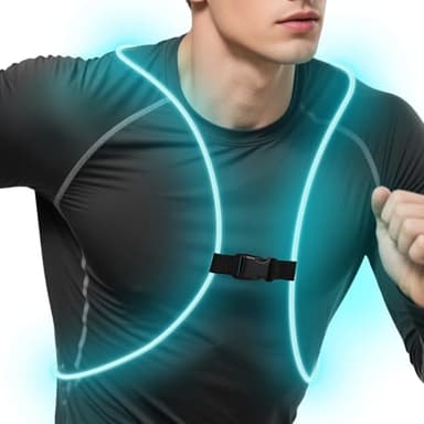 Zacro Lauflampe Joggen, Brustlicht, LED-Laufweste Fahrrad Reflektorweste Warnweste Wiederaufladbare USB Lauflampe, Hohe Sichtbarkeit Leuchtweste Lauflicht für Nächtliches Laufen Wandern oder Radfahren