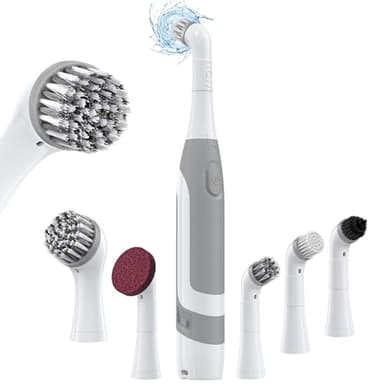 kHelfer Elektrische Reinigungsbürste mit Batteriebetrieb, KH6A Kleine Elektrische Fugenbürste & 5 Ersatzbürsten, Leichte Wasserfeste Edelstahl-Drahtbürste für Fugen, Fliesen, Ecken, Küche, Badezimmer