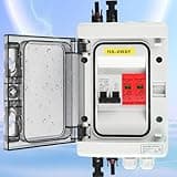 Warmfay Überspannungsschutz PV Solar Trennschalter Blitzschutz DC Leitungsschutzschalter 1000V DC 32A, PV Anschlusskasten 1 String 4 Module(1 In 1 Out) für PV Anlage Photovoltaik IP65 Wasserdichtes