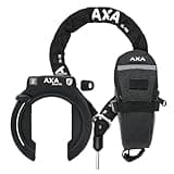 AXA Block XXL Rahmenschloss + ULC 100 Einsteckkette, Set mit Tasche – Fahrradschloss mit Plug-in-Kette – Sicherheitslevel 12 – Länge 100 cm – Schlüssel nicht abziehbar, Schwarz