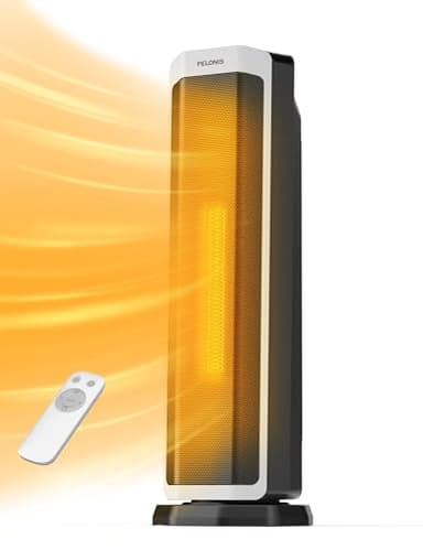PELONIS Elektrischer Heizlüfter 2000W mit Fernbedienung, 3S Schnellheizung & ECO Modus, 75° Oszillation, Einstellbarer Thermostat (5-35°C), 8h Timer, Leise Keramikheizung für Schlafzimmer
