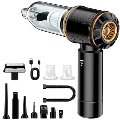 Aurvite Handstaubsauger Akku 4-in-1, 25000PA Auto Staubsauger Stark, 3-Gang Handstaubsauger kabellos mit Bürstenloser Motor, 220000 U/min Autostaubsauger für Auto, Sofa, PC, Büro & Tierhaar Reinigung
