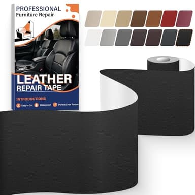 SZMMG Leder Reparatur Set Schwarz, Kunstleder Selbstklebend 10 x 200 cm, Schnellreparation, Kunstleder Reparaturset Flicken Aufkleber Patch für Autositze, Möbel, Sofaleder, Taschen
