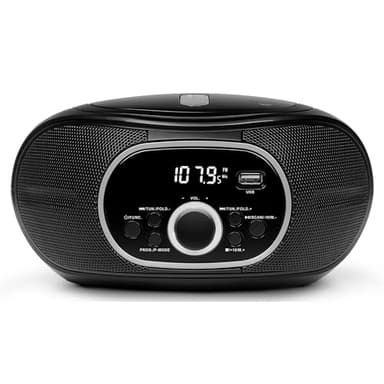 MEDION tragbare Boombox E65711, CD/MP3 Player, UKW FM, AUX, Batteriebetrieb, schwarz