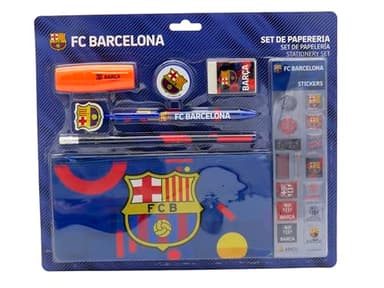 CYPBRANDS FC Barcelona, Schreibwaren-Set, Schulmaterial, Schreiben, Barça, Blau, offizielles Produkt