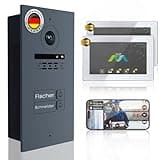 MATHFEL 2-Draht Video-Türsprechanlage – 2-Familienhaus, Full HD 170° Kamera, 2X 7-Zoll WLAN-Monitor, IP65 wetterfest, Türöffner, einfache 2-Draht-Bus-Installation