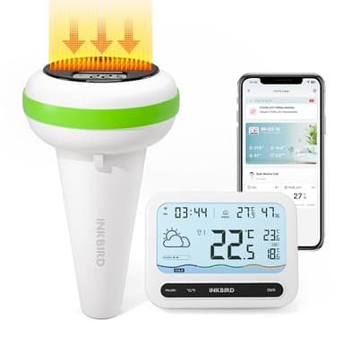 Inkbird IBS-P03R Solar-Poolthermometer-Kombi-Set, WLAN-Gateway mit Wetterinfo, UV-Index, Temperatur- und Feuchtigkeitsalarmen
