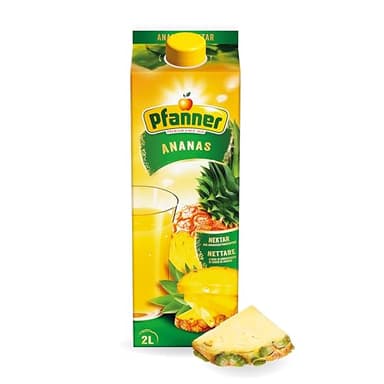 Pfanner Ananas Nektar – Fruchtnektar mit leicht säuerlichem bis süßem Geschmack mit Vitamin C – Mind. 50% Ananassaft (1 x 2 l)