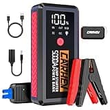 CARHEV Starthilfe Powerbank, 5000A Booster Auto Starthilfe, 12V Starter Powerbank(Bis zu 8.0L Benzin/8.0L Diesel) Auto Batterie Booster Starter mit Schnelllade USB Ausgänge und LED Taschenlampe