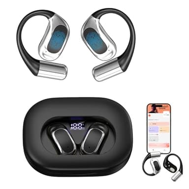 KI Übersetzer Kopfhörer mit Echtzeit Übersetzung, Bluetooth 5.4, HiFi Sound, LED Batteriestandsanzeige, 60 Std Wiedergabezeit, 144 Sprachen,Kopfhörer für Meetings, Reisen & Sport,Schwarz