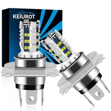 Keiurot H4 HS1 Motorrad Glühbirnen für eine Helligkeit, weiß, 6500 K 30000 Stunden 2 Stück